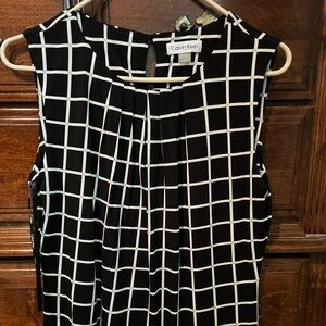 Calvin Klein women’s suiting - Pleated Front Crew Neck Sleeveless Top